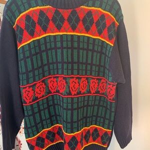 Vintage Studio Men's Colorful Patterned Crewneck Sweater